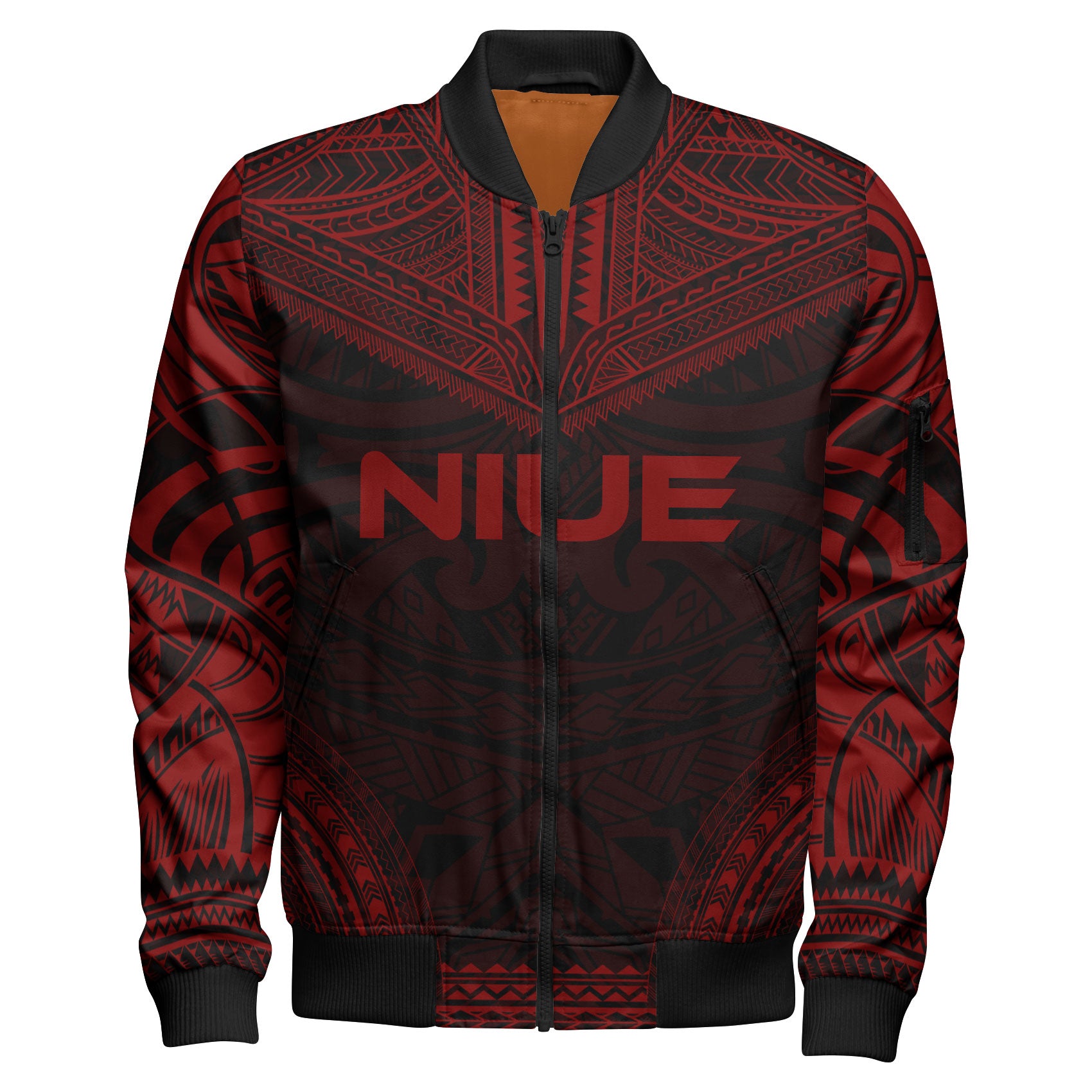 Niue Polynesian Chief Bomber Jacket - Red Version