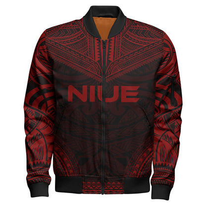 Niue Polynesian Chief Bomber Jacket - Red Version