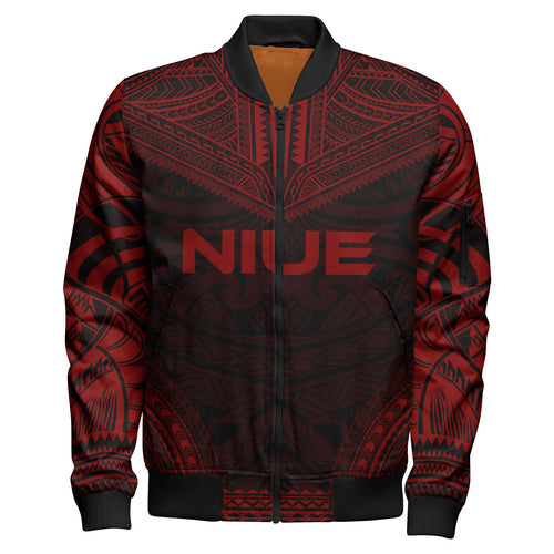 Niue Polynesian Chief Bomber Jacket - Red Version
