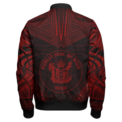 Niue Polynesian Chief Bomber Jacket - Red Version