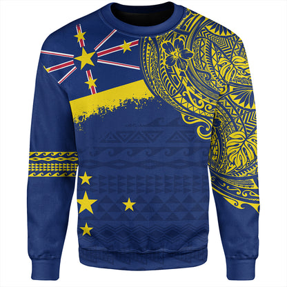 Niue Sweatshirt Polynesian Flag With Coat Of Arms