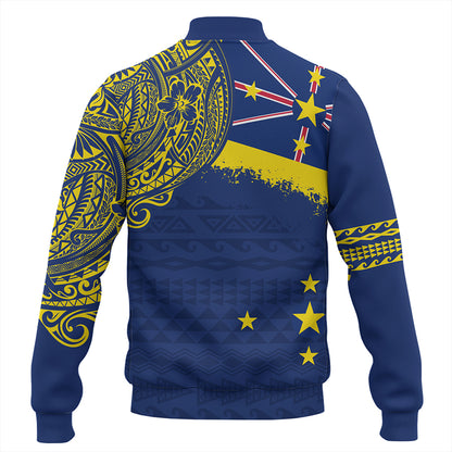 Niue Baseball Jacket Polynesian Flag With Coat Of Arms