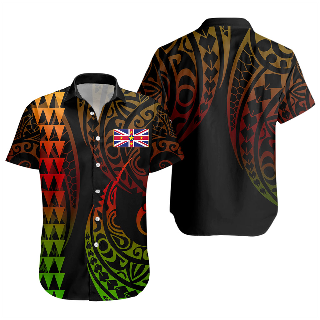 Niue Short Sleeve Shirt Kakau Style