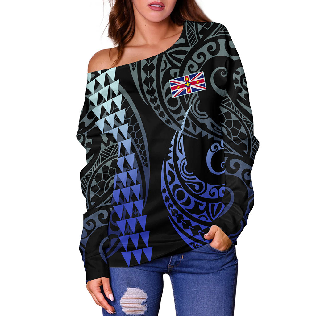 Niue Off Shoulder Sweatshirt Kakau Style