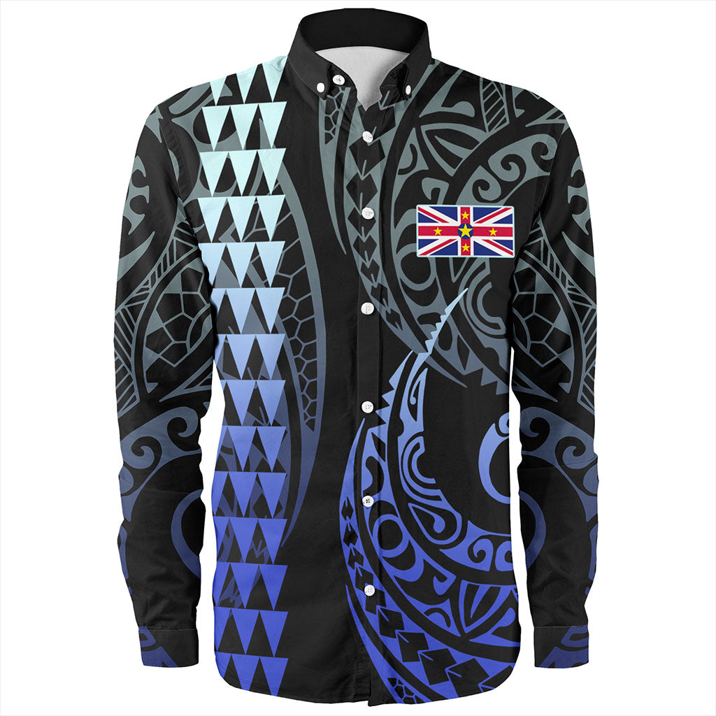 Niue Long Sleeve Shirt Kakau Style