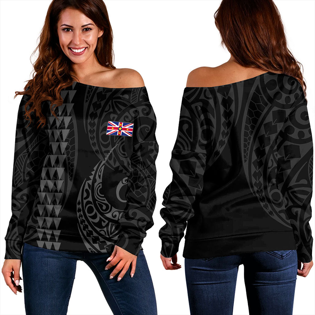 Niue Off Shoulder Sweatshirt Kakau Style