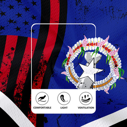 Northern Mariana Islands Rugby Jersey Flag And American Half Concept Brush Style