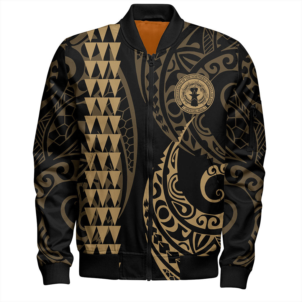Northern Mariana Islands Bomber Jacket Kakau Style Ver.1
