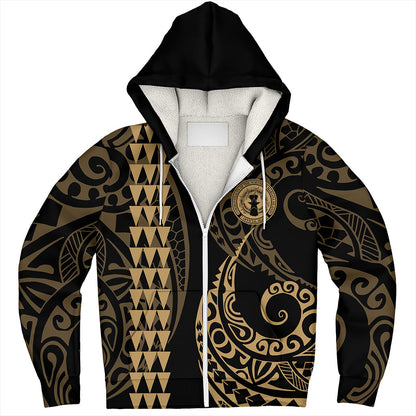 Northern Mariana Islands Sherpa Hoodie Kakau Style Ver.1