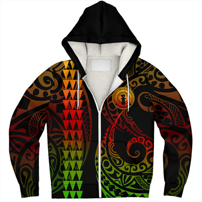 Northern Mariana Islands Sherpa Hoodie Kakau Style
