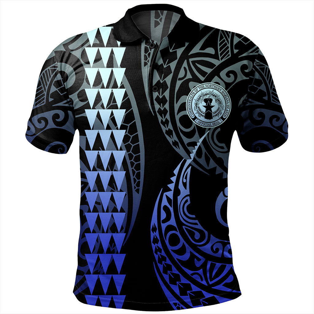 Northern Mariana Islands Polo Shirt Kakau Style