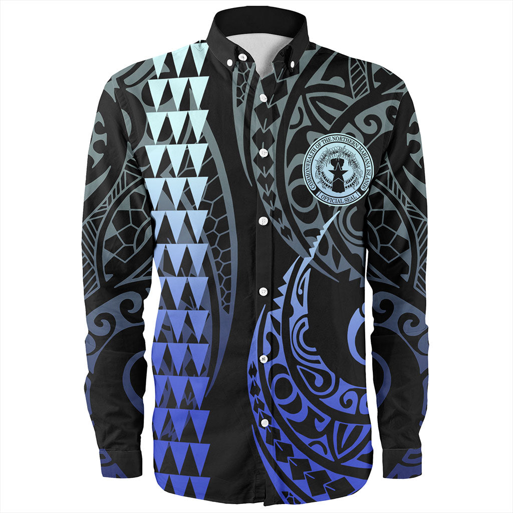 Northern Mariana Islands Long Sleeve Shirt Kakau Style