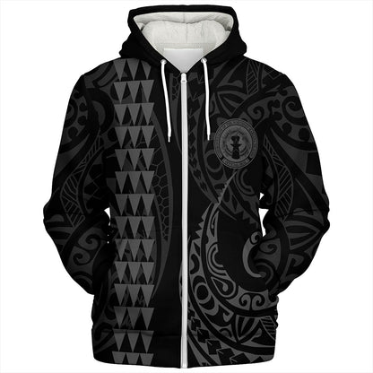 Northern Mariana Islands Sherpa Hoodie Kakau Style