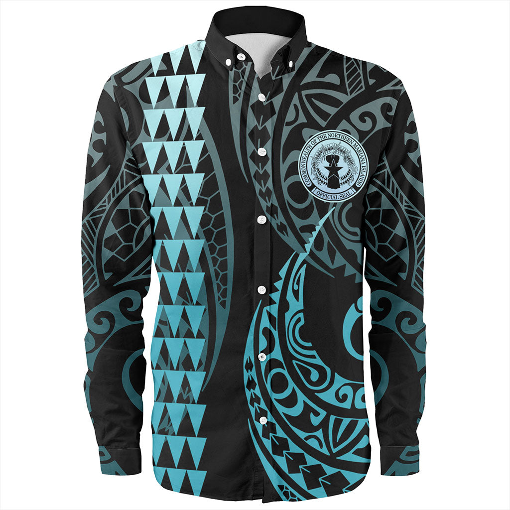 Northern Mariana Islands Long Sleeve Shirt Kakau Style Ver.1
