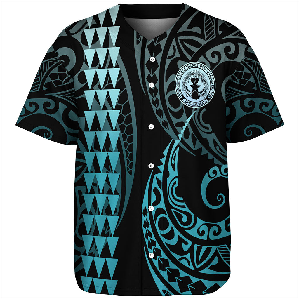 Northern Mariana Islands Baseball Shirt Kakau Style Ver.1