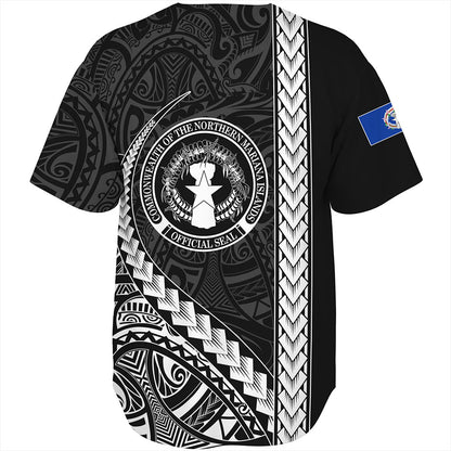 Northern Mariana Islands Baseball Shirt Tribal Micronesian Coat Of Arms