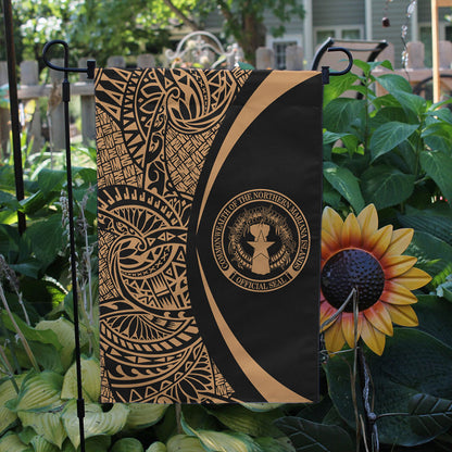 Northern Mariana Islands Garden Flag Lauhala Circle Gold