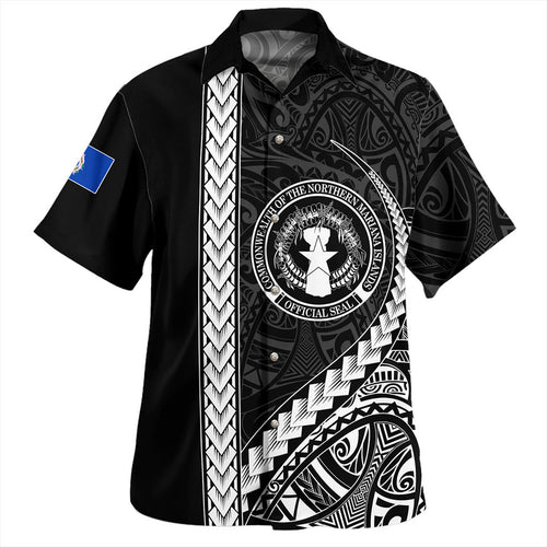 Northern Mariana Islands Hawaiian Shirt Tribal Micronesian Coat Of Arms