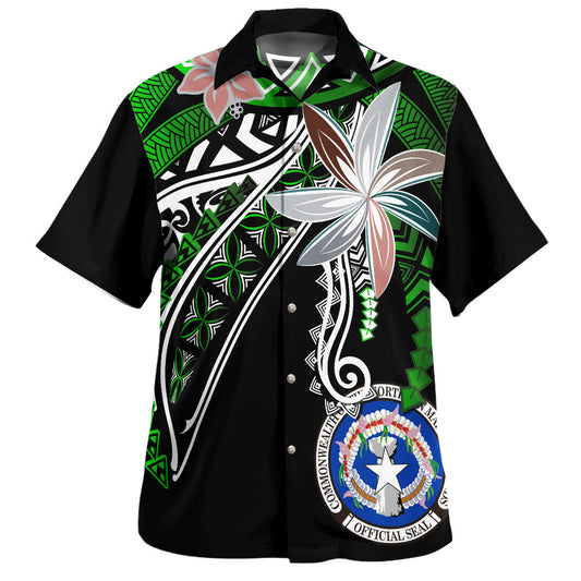 Northern Mariana Islands Hawaiian Shirt Custom Personalised Fanciful Forest Green
