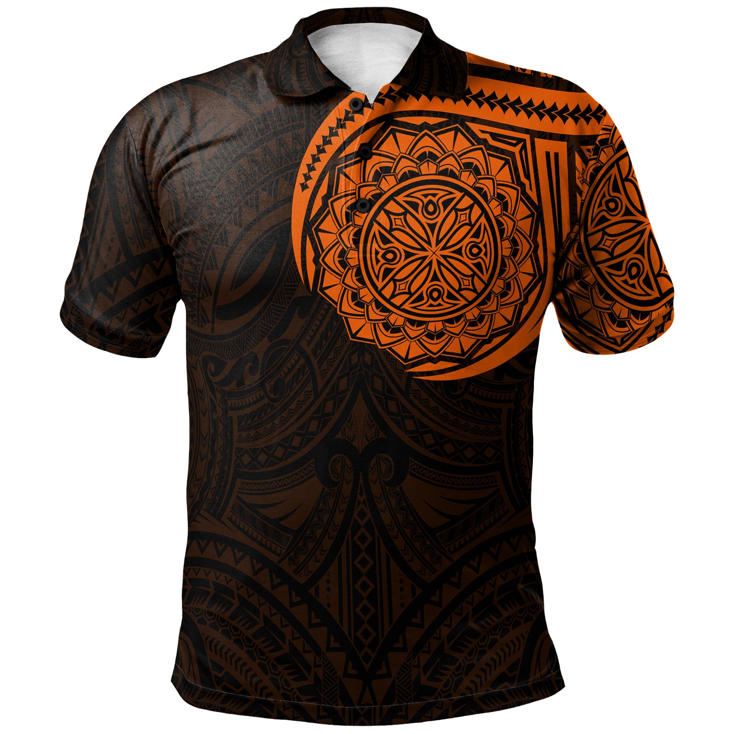 Polynesian Polo Shirt - Polynesian Flowers Tattoo Style