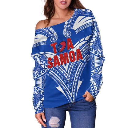 Toa Samoa Off Shoulder Sweatshirt Rugby Player Sport Style