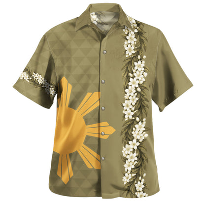 Philippines Filipinos Hawaiian Shirt Sampaguita Flower Sun Pattern Island Style Ver.1