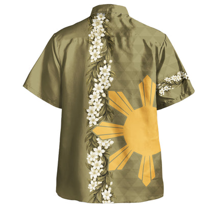 Philippines Filipinos Hawaiian Shirt Sampaguita Flower Sun Pattern Island Style Ver.1