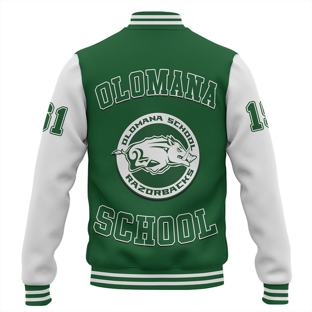 Hawaii Baseball Jacket Olomana High & Intermediate School Polynesian Letters Style