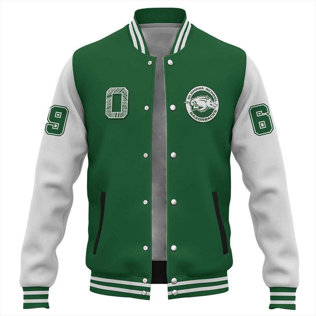 Hawaii Baseball Jacket Olomana High & Intermediate School Polynesian Letters Style