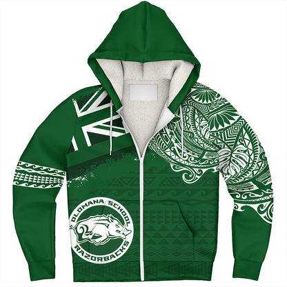 Hawaii Sherpa Hoodie Olomana High & Intermediate School With Crest Style