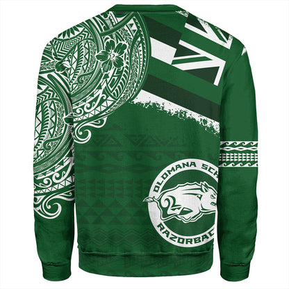 Hawaii Sweatshirt Olomana High & Intermediate School With Crest Style