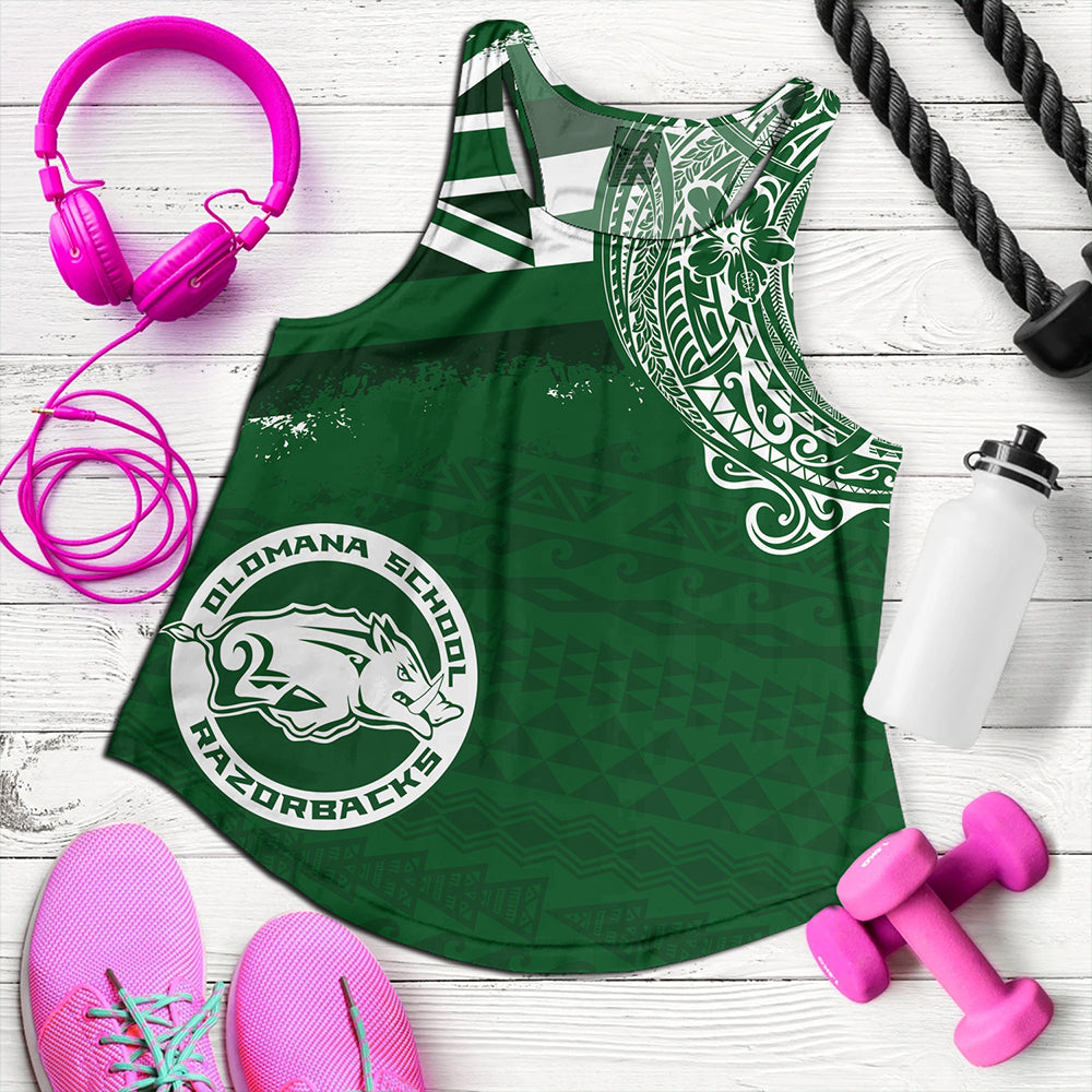 Hawaii Women Tank Olomana High & Intermediate School With Crest Style