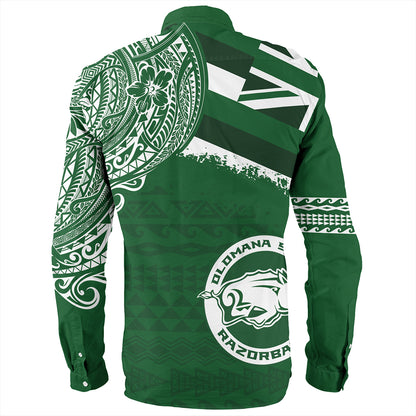Hawaii Long Sleeve Shirt Olomana High & Intermediate School With Crest Style