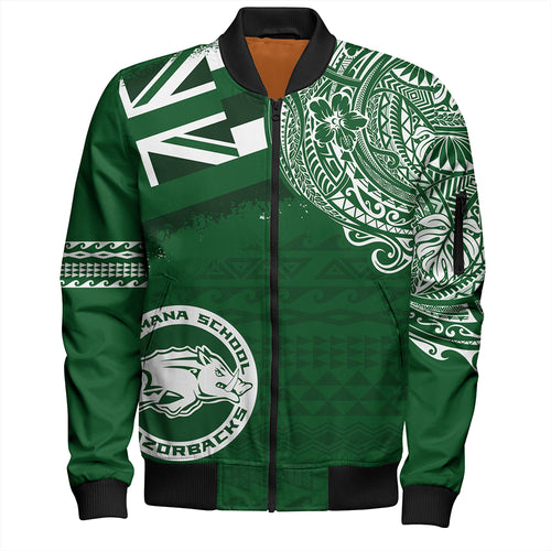 Hawaii Bomber Jacket Olomana High & Intermediate School With Crest Style