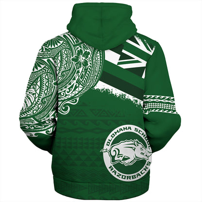 Hawaii Sherpa Hoodie Olomana High & Intermediate School With Crest Style