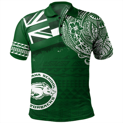 Hawaii Polo Shirt Olomana High & Intermediate School With Crest Style