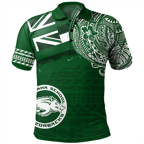 Hawaii Polo Shirt Olomana High & Intermediate School With Crest Style
