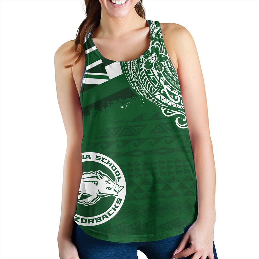 Hawaii Women Tank Olomana High & Intermediate School With Crest Style