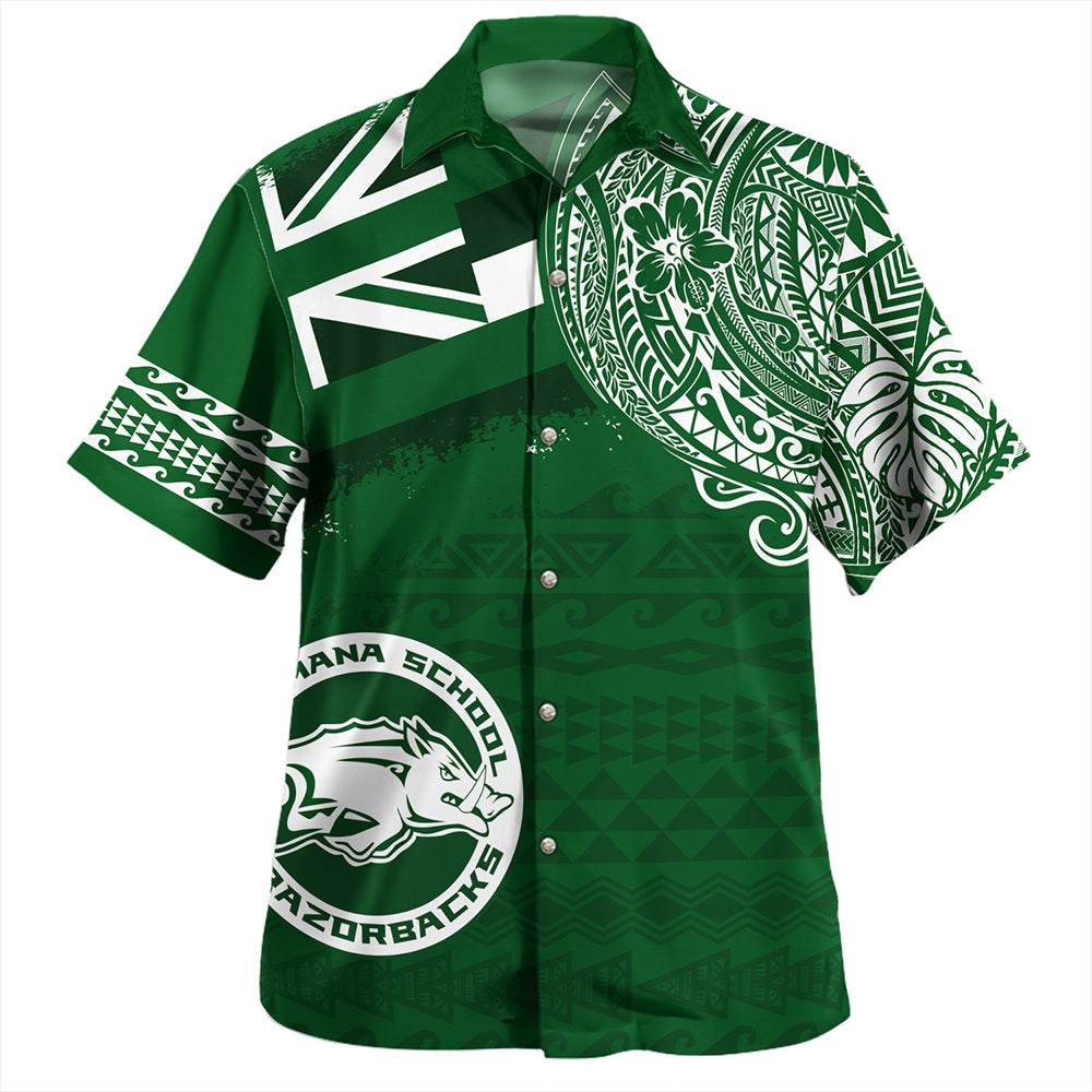 Hawaii Hawaiian Shirt Olomana High & Intermediate School With Crest Style