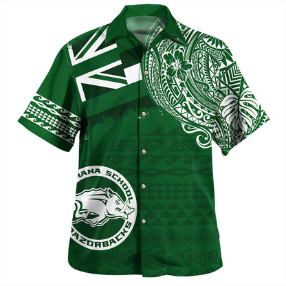 Hawaii Hawaiian Shirt Olomana High & Intermediate School With Crest Style