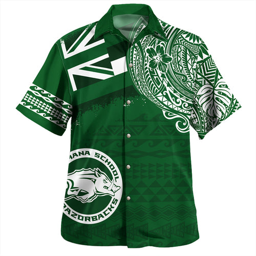 Hawaii Hawaiian Shirt Olomana High & Intermediate School With Crest Style