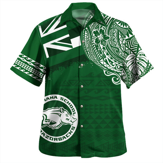 Hawaii Hawaiian Shirt Olomana High & Intermediate School With Crest Style