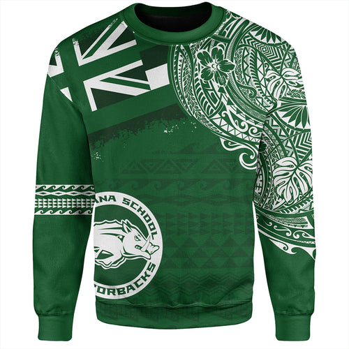 Hawaii Sweatshirt Olomana High & Intermediate School With Crest Style