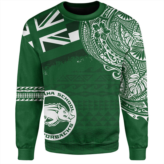 Hawaii Sweatshirt Olomana High & Intermediate School With Crest Style