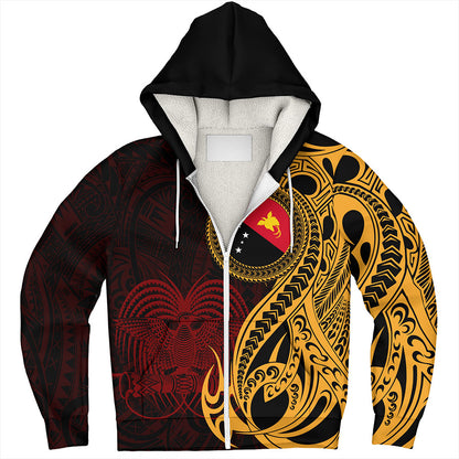 Papua New Guinea Sherpa Hoodie PNG Tribal Tattoo Symbols