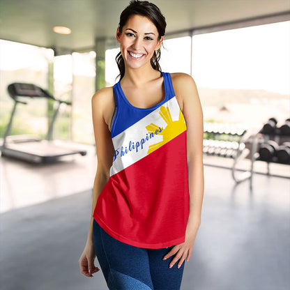 Philippines Filipinos Women Tank Flag Sun Style