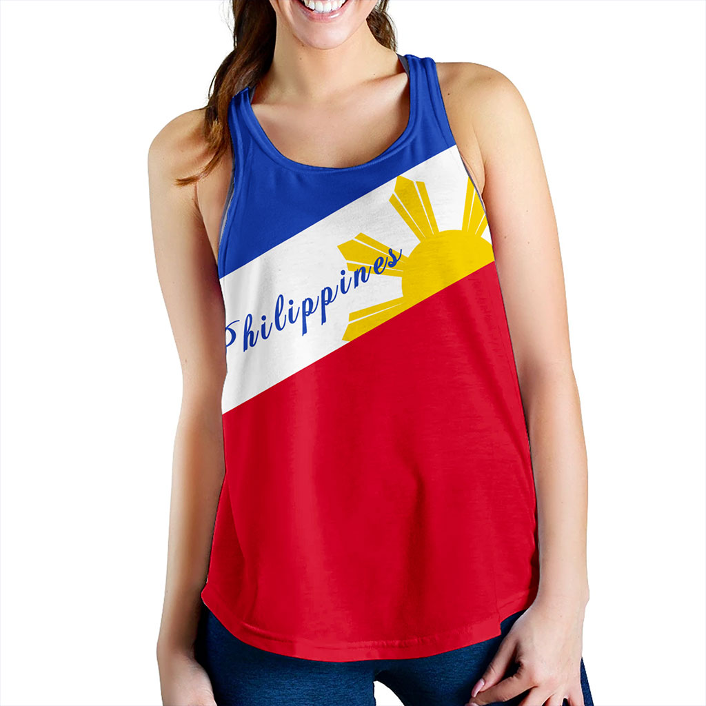 Philippines Filipinos Women Tank Flag Sun Style