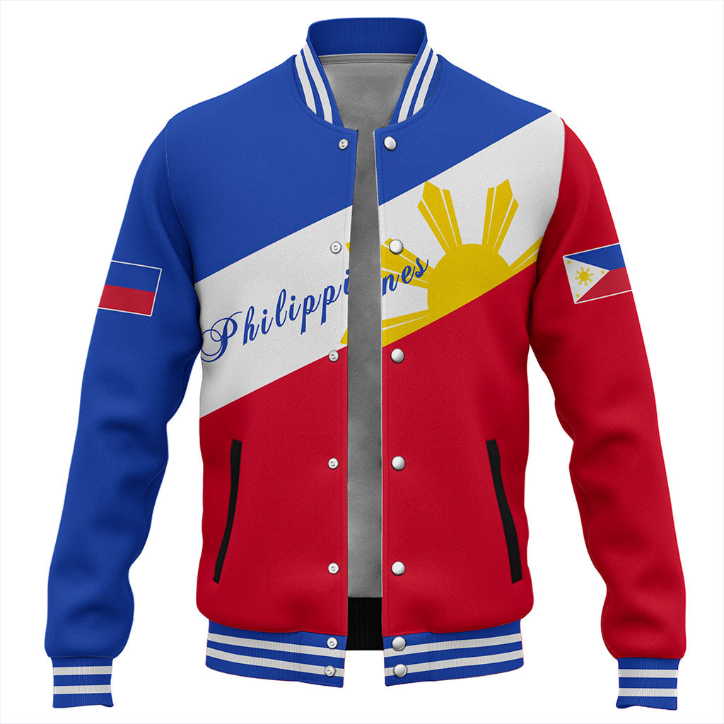 Philippines Filipinos Baseball Jacket Flag Sun Style