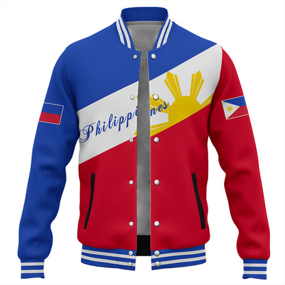Philippines Filipinos Baseball Jacket Flag Sun Style