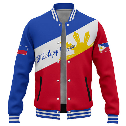 Philippines Filipinos Baseball Jacket Flag Sun Style